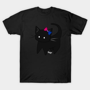 Bi Pride Ear Bow Kitty T-Shirt